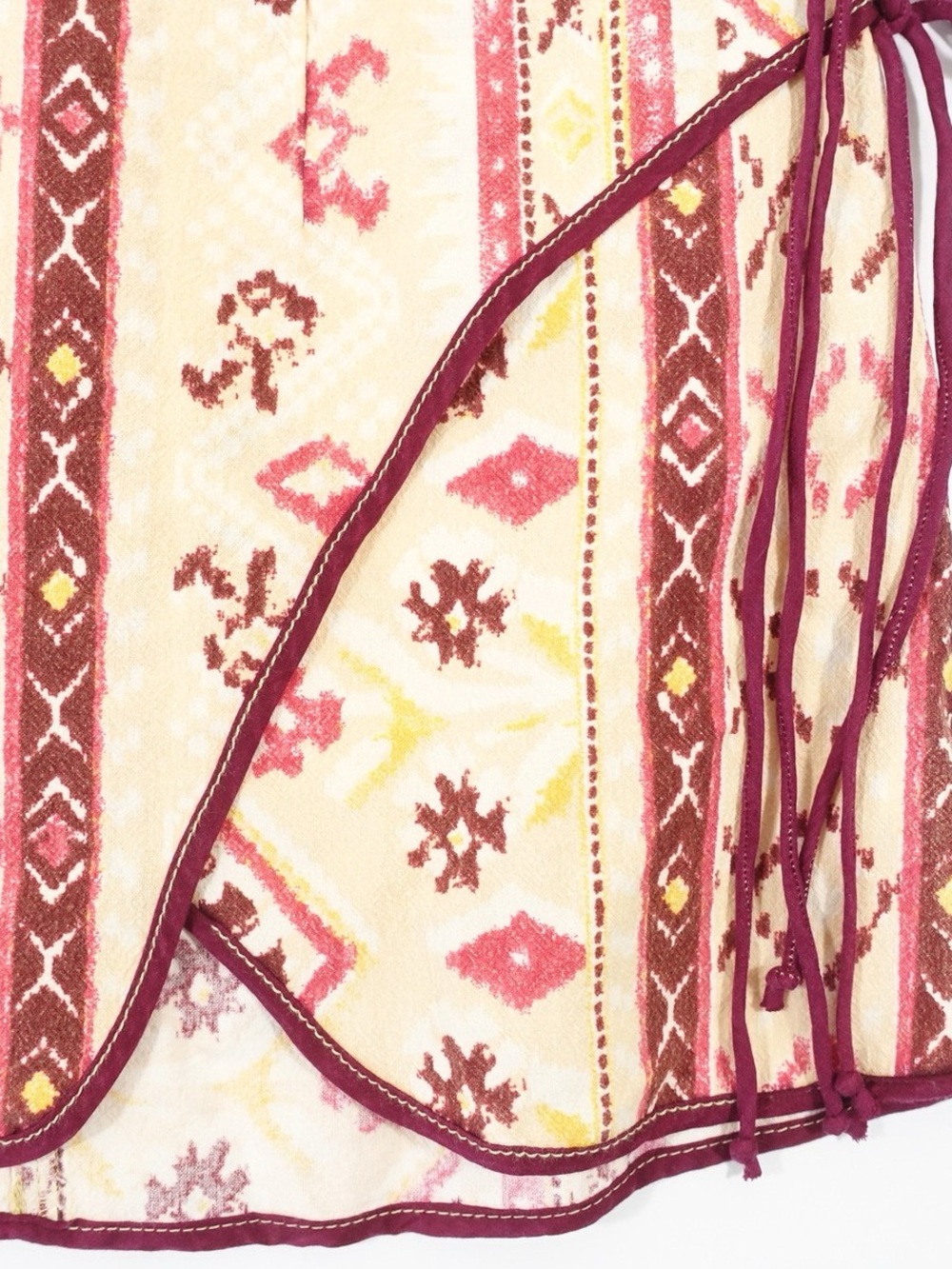 Free People Cream Mini Skirt with Pink and Burgundy Pattern - Picture 2 of 3